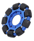 Omni Wheel 4in Aluminium Alloy Hub Omnidirectional Wheel, DIY Part for Robot, Durably Silicone Material, Double Layer Temperature Baking Paint