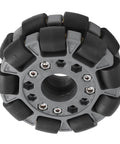 Omni Wheel for Robot 100mm 360 Degree Omnidirectional Plastic Wheel, 20KG Load Capacity Double Omni Wheel with Rubber Rollers and Brass Bearings