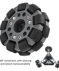 Omni Wheel for Robot 100mm 360 Degree Omnidirectional Plastic Wheel, 20KG Load Capacity with Rubber Rollers and Brass Bearings