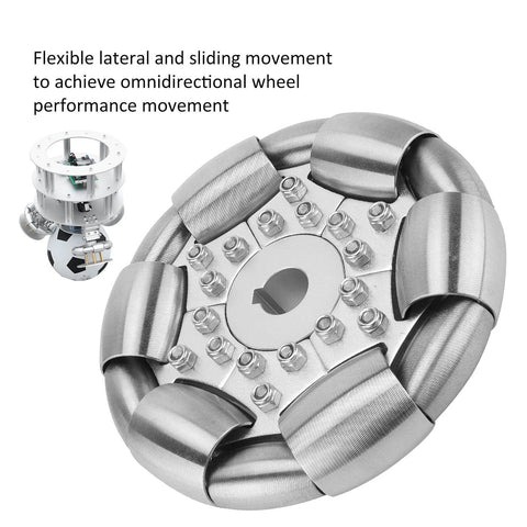 VGEBY RC omnidirectional Wheels, 100mm Stainless Steel Rollers Omni Wheels for Ball Balance Ballbot 14183 Car Model