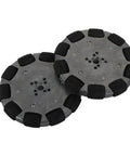 2pcs 4 Inch Omnidirectional Wheels for Industrial Robots, Metal Hub Omni Wheels with Rubber Rollers, 360 Degree Maneuverability, 8mm Bore