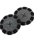 2pcs 4 Inch Omnidirectional Wheels for Industrial Robots, Metal Hub Omni Wheels with Rubber Rollers, 360 Degree Maneuverability, 8mm Bore