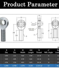 1 1/4 Heim Joints Rod End Kit with Right and Left Hand Threads, technical diagram and dimensions chart for steering or suspension use