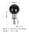 One Inch Ball Adapter With M6 X 1.0mm Threaded Post For RAM Mounts B Size Double Socket Arm And Screw Ball Head; diagram showing dimensions and materials.