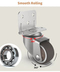 One Inch Small L Shaped Plate Casters Swivel Furniture Wheels Silent TPR Wear Resistant With Steel Bracket for home use
