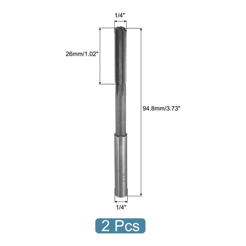 Pro Grade One Quarter Inch HSS Chucking Reamer For Lathe With Six Flutes, Straight Shank, H7 Tolerance, Two Pack.