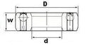 Technical diagram of CSK8PP One-Way Bearing - Keyway Sprag Freewheel Backstop Clutch showing dimensions 8mm x 22mm x 9mm