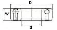 Technical diagram of CSK8PP One-Way Bearing - Keyway Sprag Freewheel Backstop Clutch showing dimensions 8mm x 22mm x 9mm