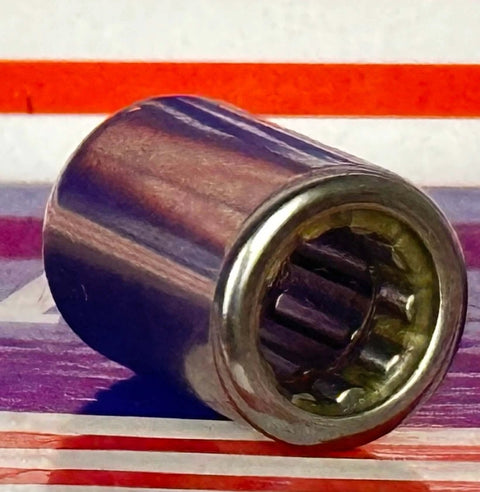 Close-up of RCB061014 One-Way Needle Bearing/Clutch showing inner needle rollers and compact shell design.