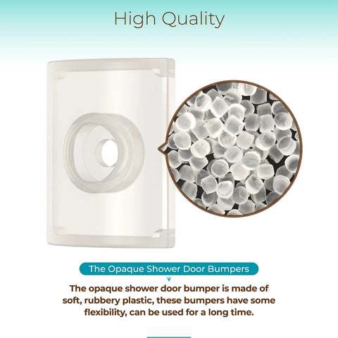 Shower Door Bumpers For Glass Sliding Doors With Screws 2 Pack Wall Jamb Stopper Fits 1 Inch And 1.28 Inch Frames Prevents Violent Door Contact And Collisions In Glass Shower Enclosures, close-up view of opaque rubber material.