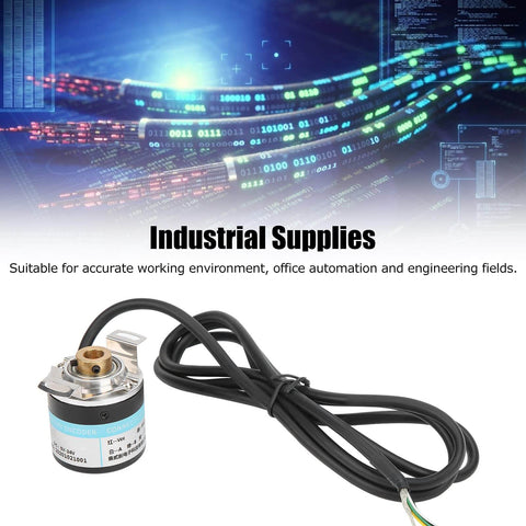 High Efficiency Optical Incremental Encoder 5 To 24V DC, 30mA, 3-Phase With Half Hollow 6mm Shaft, 6000 RPM, Compact Mount