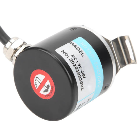 High Efficiency Optical Incremental Encoder 5 To 24V DC, 30mA, 3-Phase With Half Hollow 6mm Shaft shown from the side