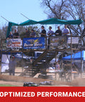 FastEddy sealed bearing kit for Axial SCX6: outdoor RC race with elevated viewing platform, team banners, and spectators.