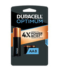Optimum AA Batteries With Power Boost For Long Lasting Power 8 Count Pack in packaging