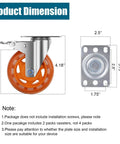 3 inch stainless steel caster wheels with total lock brake, SUS 304 washable heavy duty waterproof casters in a 2 pack dimensions diagram.