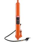 Heavy Duty 8 Ton Hydraulic Long Ram Jack For Engine Hoists With Air Pump And Clevis Base Cylinder, orange steel, front view