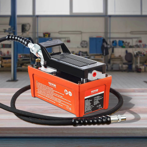 Air Hydraulic Pump, 10,000 PSI 1/2 Gal Reservoir, NPT 3/8" Oil Outlet, NPT 1/4" Inlet, 6.6 ft Pipe, Foot Actuated in workshop