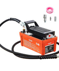 Air Hydraulic Pump, 10,000 PSI 1/2 Gal Reservoir, NPT 3/8" Oil Outlet, NPT 1/4" Inlet, 6.6 ft Pipe, Foot Actuated, Orange