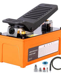 VigorTrek Air Hydraulic Pump, 10,000 PSI, NPT 3/8" Outlet & 1/4" Inlet, Foot Pedal Hydraulic Pumps with 6.6 ft Hose and Hydraulic Coupler, Orange