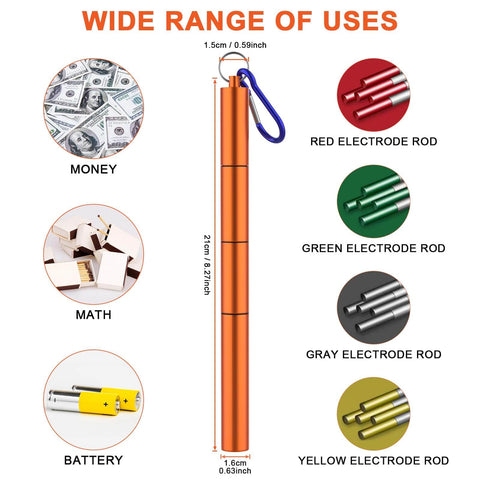 3 Pcs Electrode Rod Storage Tube,Ybenlld Welding Rod Holder,Portable Aluminum Welding Rod Container,Orange with accessories displayed