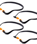 Orange Banded Silicone Ear Plugs for Shooting Range and Noise Reduction with Lightweight Plastic Banding Soft Durable Hearing Protection