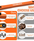 Comparison chart showing benefits of COOBEAST orange mounting tool for corrosion resistance and durability.