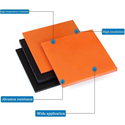 Bakelite Phenolic Resin Flat Plate Sheet For Easy Machining And Dope Insulation 300 x 500 mm Thickness 5 mm Orange Red Insulating