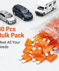 80 Piece 5 Amp Standard Blade Fuses Set For Cars RVs Trucks SUVs Motorcycles And Boats With 32 Volt Fast Acting Fuses