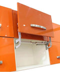 Orange kitchen cabinet with Lift Up Mechanism Support Vertical Swing Lifting Stay Strut Hydraullic Cylinder for flap up door