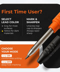 On-site marking made effortless with this 3-in-1 carpenter pencil featuring a comfortable finger grip and interchangeable leads.