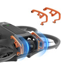 Gimbal Guard And Bumper For Avata 2 FPV Drone, Aluminum Alloy Protection Bar in orange, attached to drone frame for impact protection.