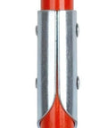 Close-up of Pro Grade Long Reach Dust Mop Handle With Clip On Connector For Floor Cleaning 60 Inch Fiberglass Frame, orange color.