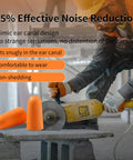 Worker using a saw with Foam Ear Plugs 200 Pairs NRR 33dB SNR 38dB Noise Reduction Disposable For Shooting Sleeping Work and Construction Site