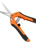 6.5 Inch Gardening Scissors Hand Pruner Pruning Shear With Straight Stainless Steel Blades Orange 1 Pack, Ergonomic Grip