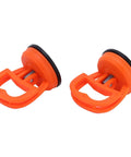 Two Pack Glass Sucker Vacuum Lifters For Home Use, Handy Handheld Suction Cups in orange with a no-fuss grip, lightweight design.