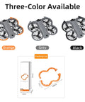 Propeller Guard Protector For DJI Neo 2 Drone Anti Collision Bumper Case Lightweight Shockproof Durable Orange Custom Fit Propeller Shield For Neo 2 Accessories Prevents Collisions And Damage While Flying in three colors with dimensions.