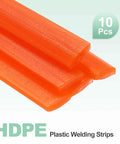 Orange HDPE Plastic Welding Rods And Flat Ribbon Strips 10 Pcs, Heavy Duty, close-up view