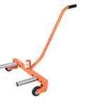 ✝️ Heavy-Duty Adjustable Tire Wheel Dolly for Workshop, Garage, Orange with handle and smooth wheels, side view