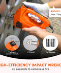 All In One 5 Ton Electric Car Jack Kit With 12V Portable Hydraulic Floor Jack Impact Wrench Tire Inflator Pump And LED Light for tightening lug nuts