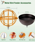 Metal Two In One Suet Ball Holder And Water Bowl For Birds For Outdoor Use Compatible With Most Outdoor Smart Feeders