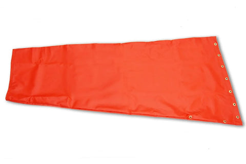 Close-up of USA Made 18 Inch By 60 Inch Orange And White Nylon Windsock Kit for rugged airport signaling and easy mounting.