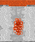 Orange O Ring Replacement For Oil Drain Plugs Number 11105, 50 Pack, displayed with motorcycle compatibility chart.