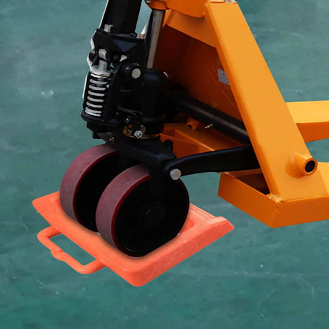 Pallet Jack Chock Heavy Duty Wheel Stopper For Pallet Jacks And Trucks Stabilizes Wheels For Safer Handling Durable Orange