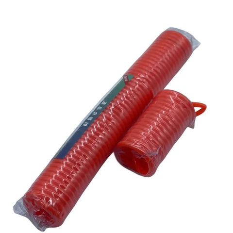 12 Meter Pneumatic PU 6x4mm Telescopic Spiral Hose wrapped in packaging, orange polyurethane construction for air compressors and fittings