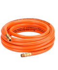 Three Eighth Inch PVC Air Hose Kit 25 Foot With Seventeen Piece Accessory Set Featuring Solid Brass Ends And Dual One Quarter MNPT Connectors