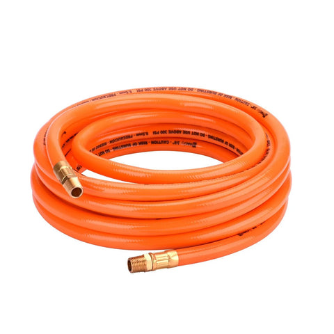 Three Eighth Inch PVC Air Hose Kit 25 Foot With Seventeen Piece Accessory Set Featuring Solid Brass Ends And Dual One Quarter MNPT Connectors