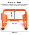 Yellow RV Leveler For Trailers And Campers With Ratchet Wrench Lightweight Tire Leveling System For 12 Inch Wheels side view