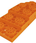 Lynx Levelers 6 Pack Leveling Blocks for Trailers and RVs with a 3 2 1 Pyramid System Stack to 3.5 Inches in orange, side view