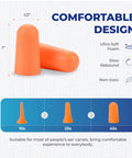 Disposable Ear Plugs Pack Of 200 Pairs With 32 dB Noise Reduction Soft Foam Comfort Hearing Protection Design