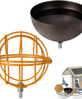 Metal Two In One Suet Ball Holder And Water Bowl For Birds For Outdoor Use Compatible With Most Outdoor Smart Feeders